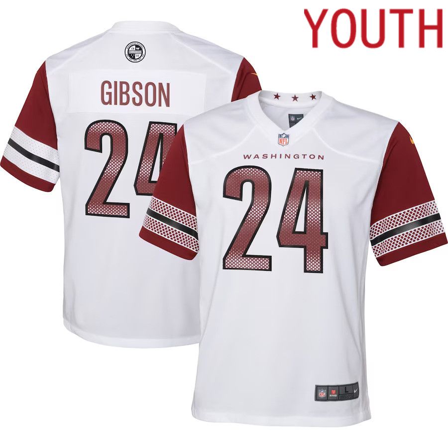 Youth Washington Commanders #24 Antonio Gibson Nike White Game NFL Jersey